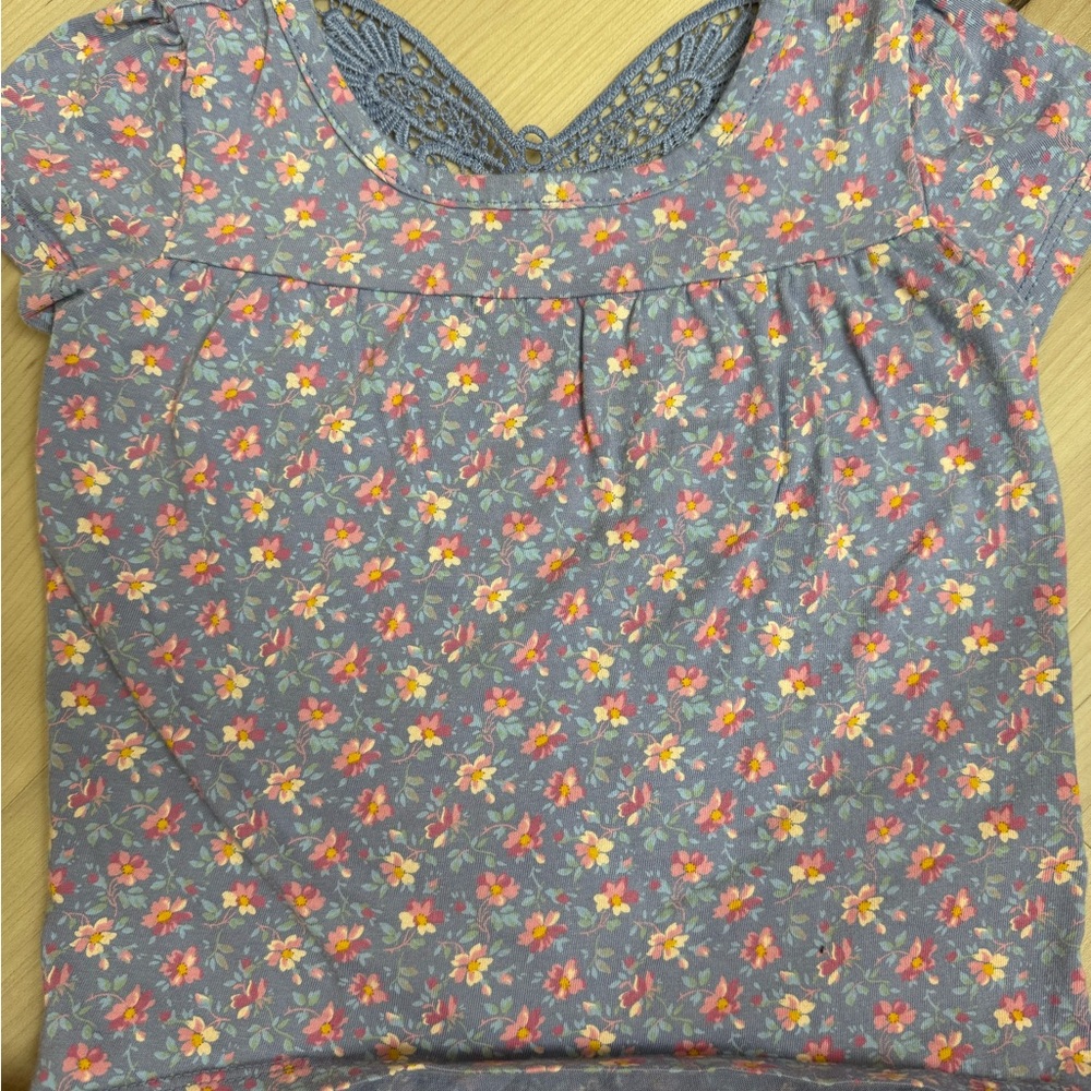 OshKosh B'gosh Floral Gray Kids Blouse